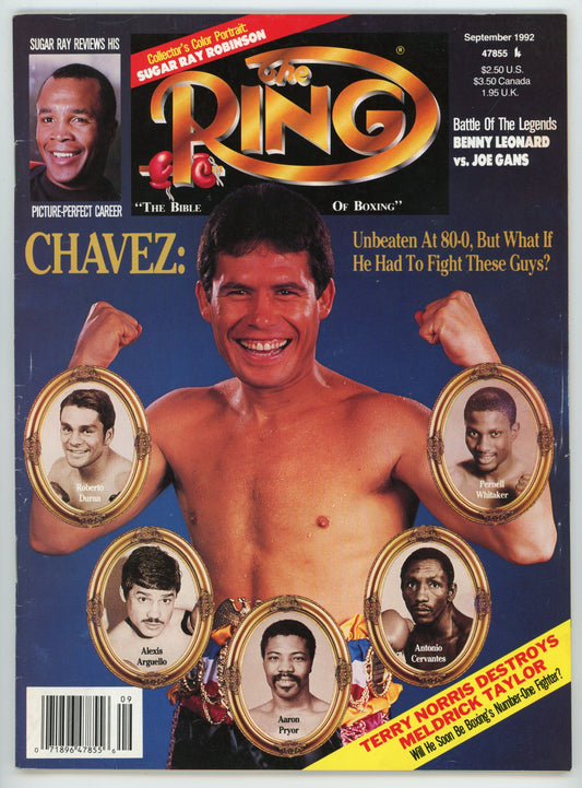 The Ring Vintage Boxing Magazine (September 1992) Julio Cesar Chavez Cover