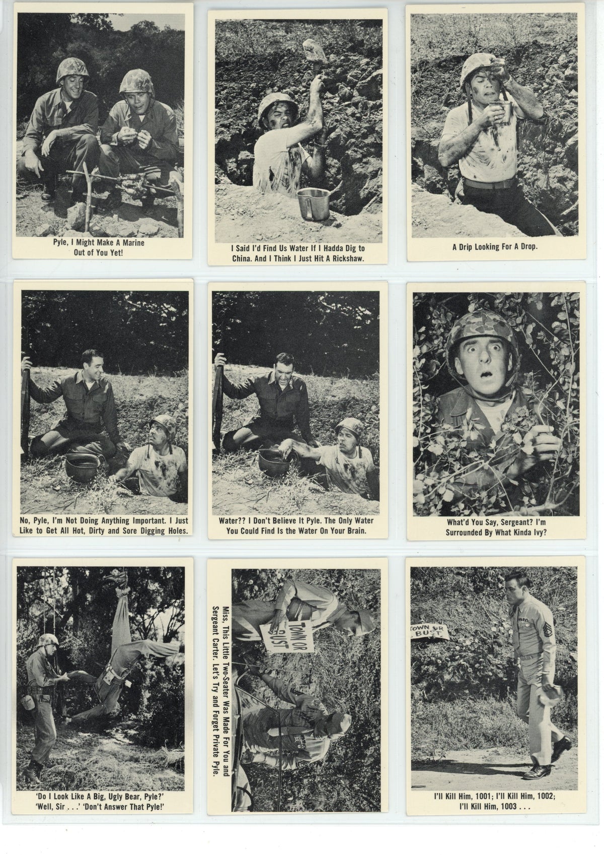 1965 Fleer Gomer Pyle, U.S.M.C. Trading Card Complete Set (66 Cards) High Grade