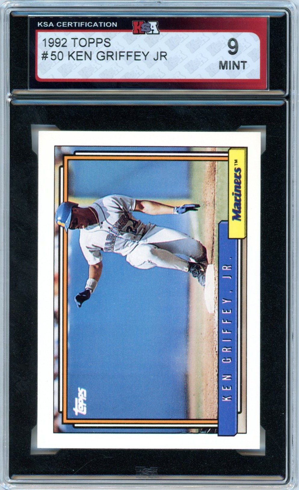 1992 Topps Ken Griffey Jr. #50 Graded Baseball Card KSA 9
