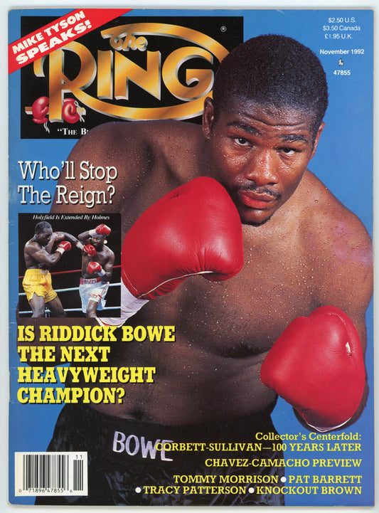 The Ring Vintage Boxing Magazine (November 1992) Riddick Bowe Cover