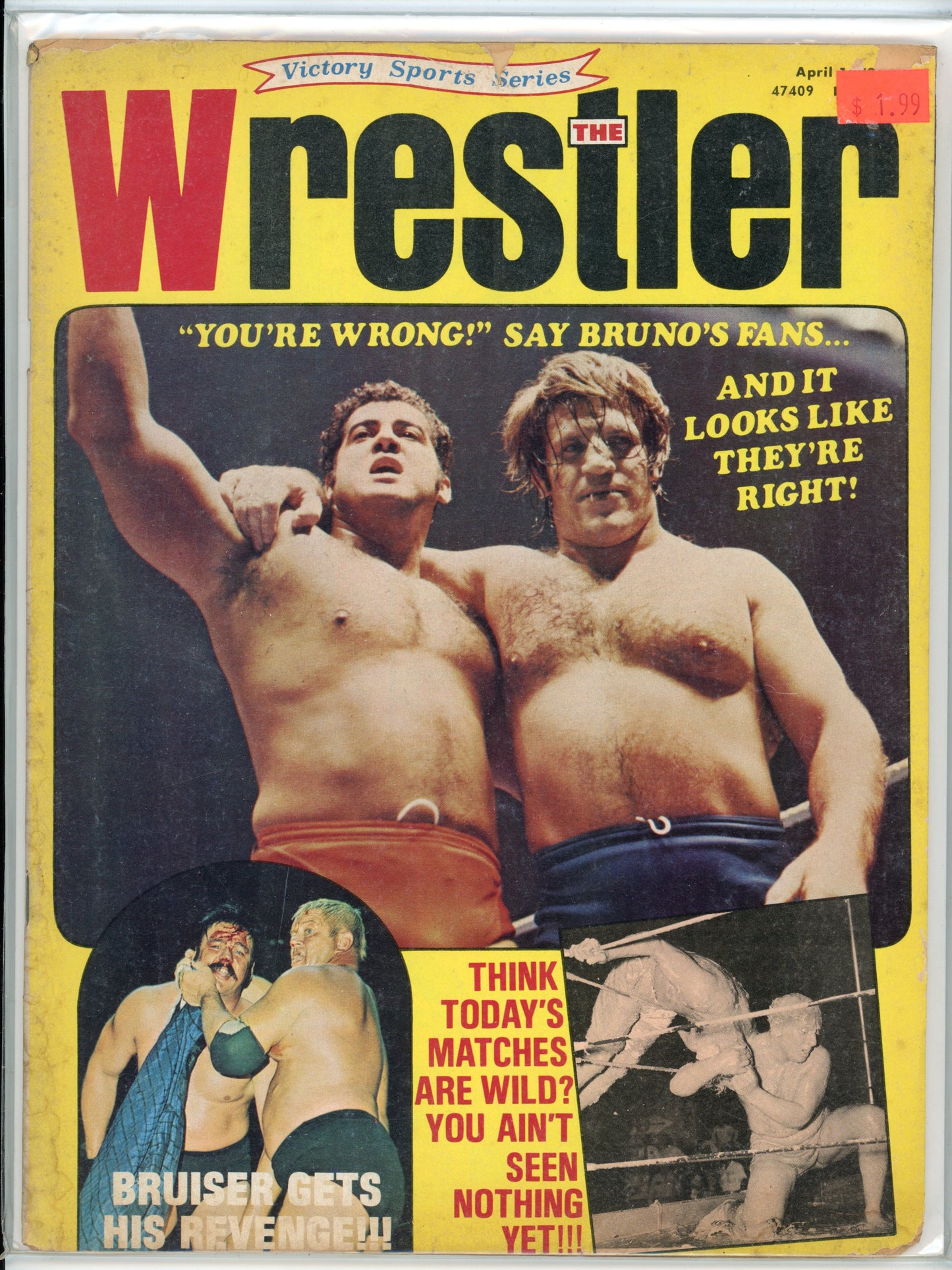 Victory Sports Series The Wrestler Vintage Wrestling Magazine (April, 1973) Bruno Sammartino