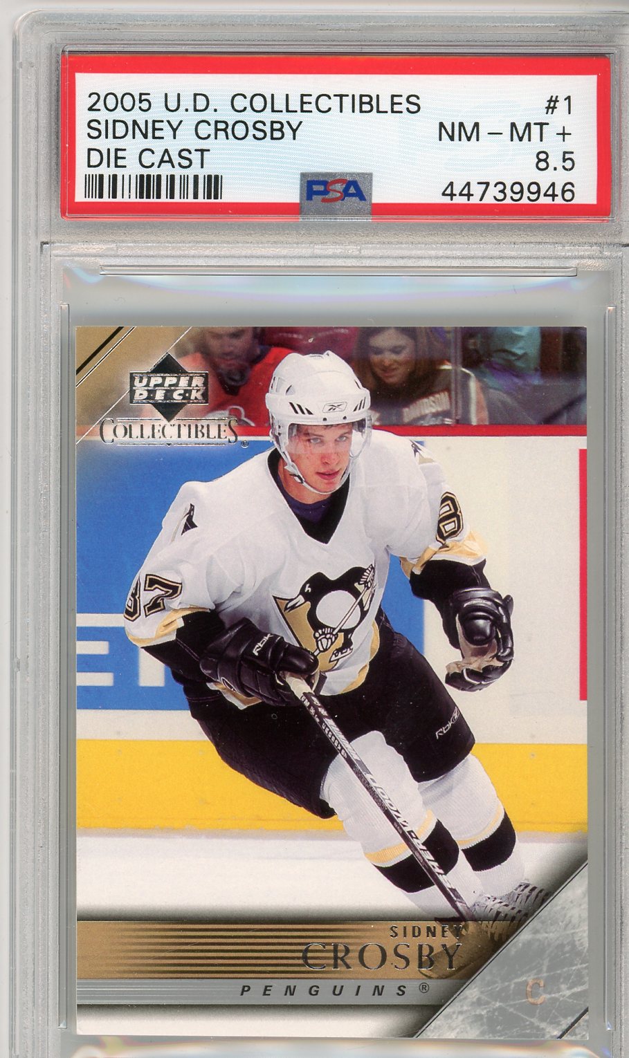 2005 Upper Deck Collectibles Sidney Crosby Die Cast Graded Hockey Card PSA 8.5