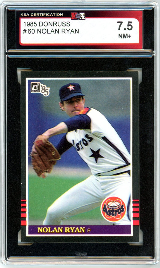 1985 Donruss Nolan Ryan #60 Graded Baseball Card KSA 7.5