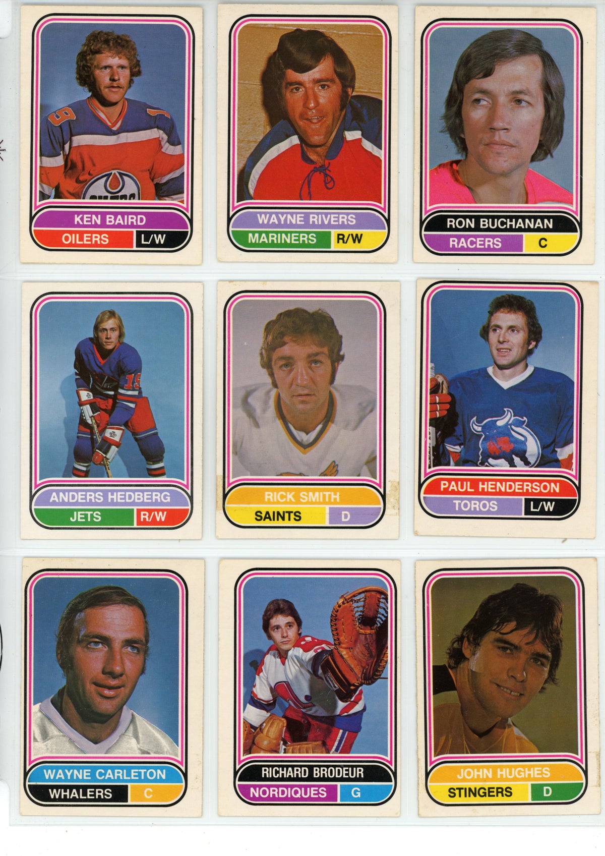 1975/76 O-Pee-Chee WHA Hockey Trading Card Complete Set (132 Cards) - EX/EX+