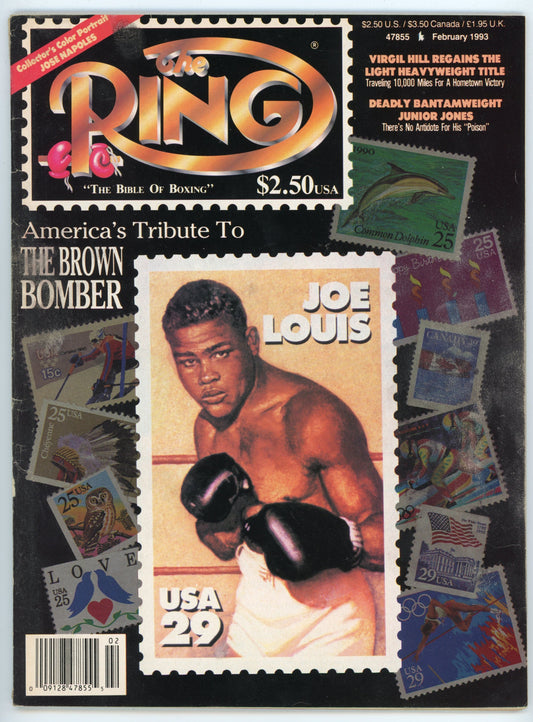 The Ring Vintage Boxing Magazine (February 1993) Joe Louis Cover