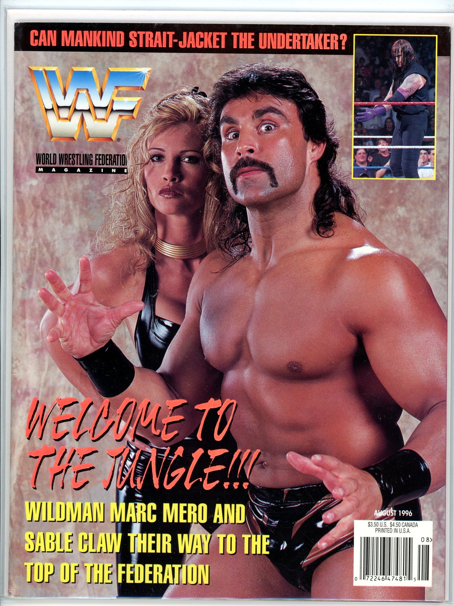 WWF Magazine Vintage Wrestling Magazine (August, 1996) "Wildman" Marc Mero, Sable