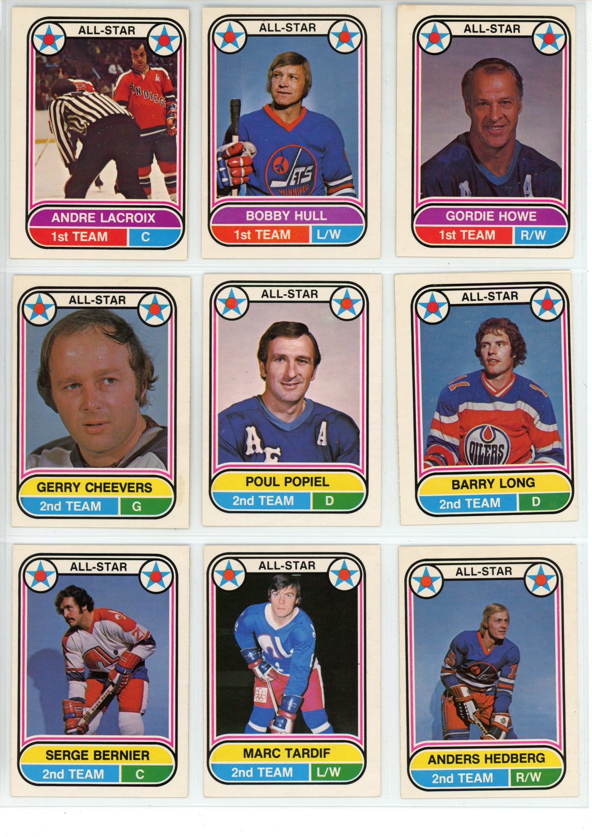 1975/76 O-Pee-Chee WHA Hockey Trading Card Complete Set (132 Cards) - EX/EX+