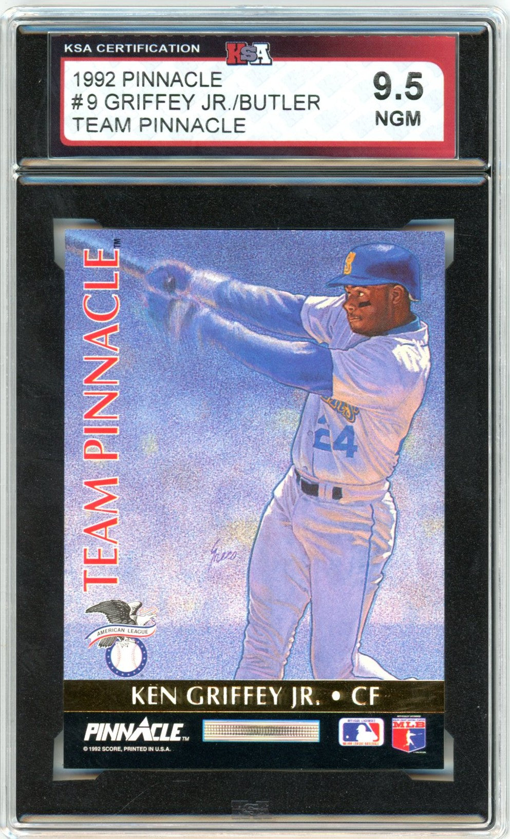 1992 Pinnacle Ken Griffey Jr. / Brett Butler #9 Team Pinnacle Graded Baseball Card KSA 9.5