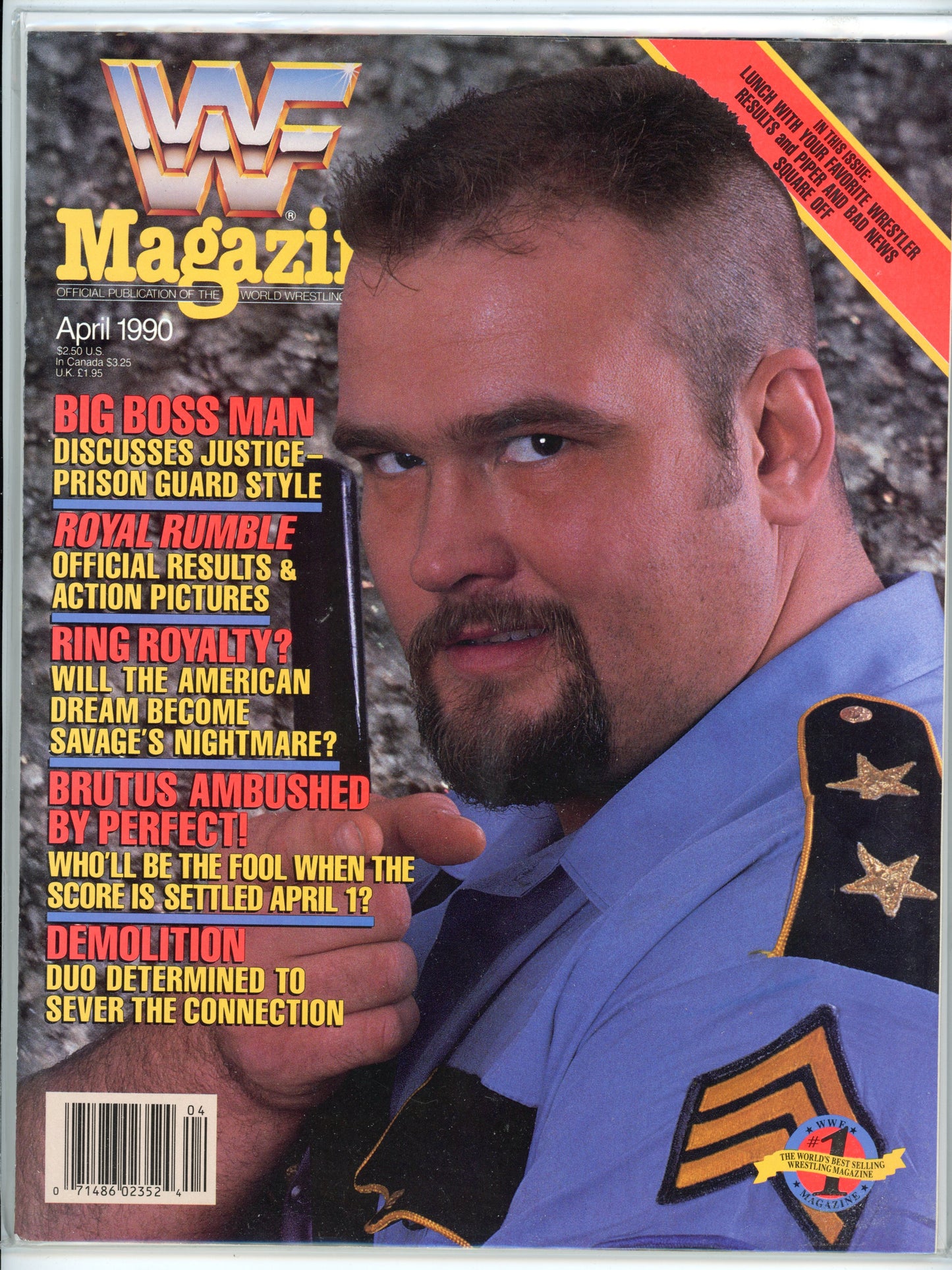 WWF Magazine Vintage Wrestling Magazine (April, 1990) Big Boss Man