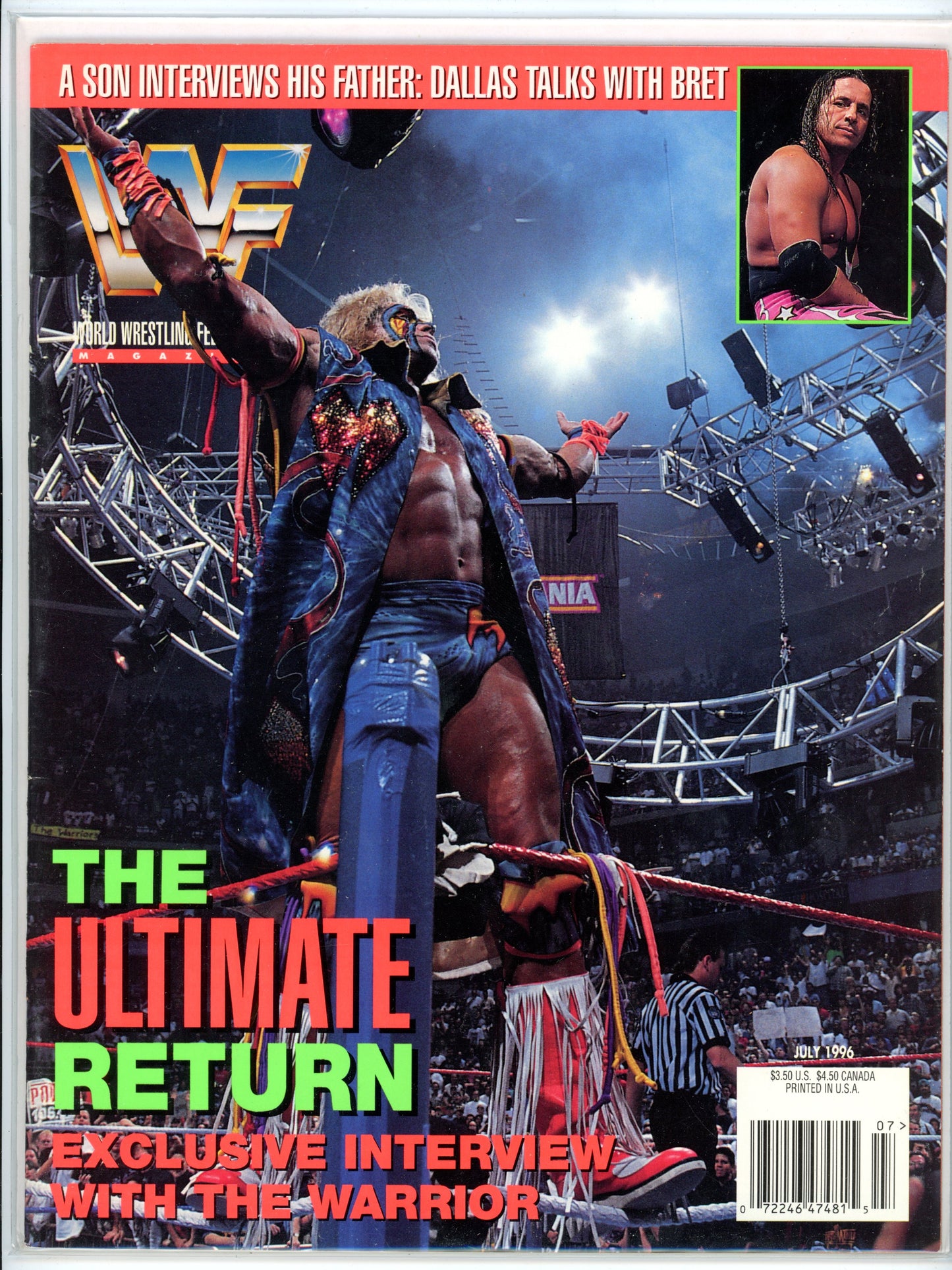 WWF Magazine Vintage Wrestling Magazine (July, 1996) The Ultimate Warrior