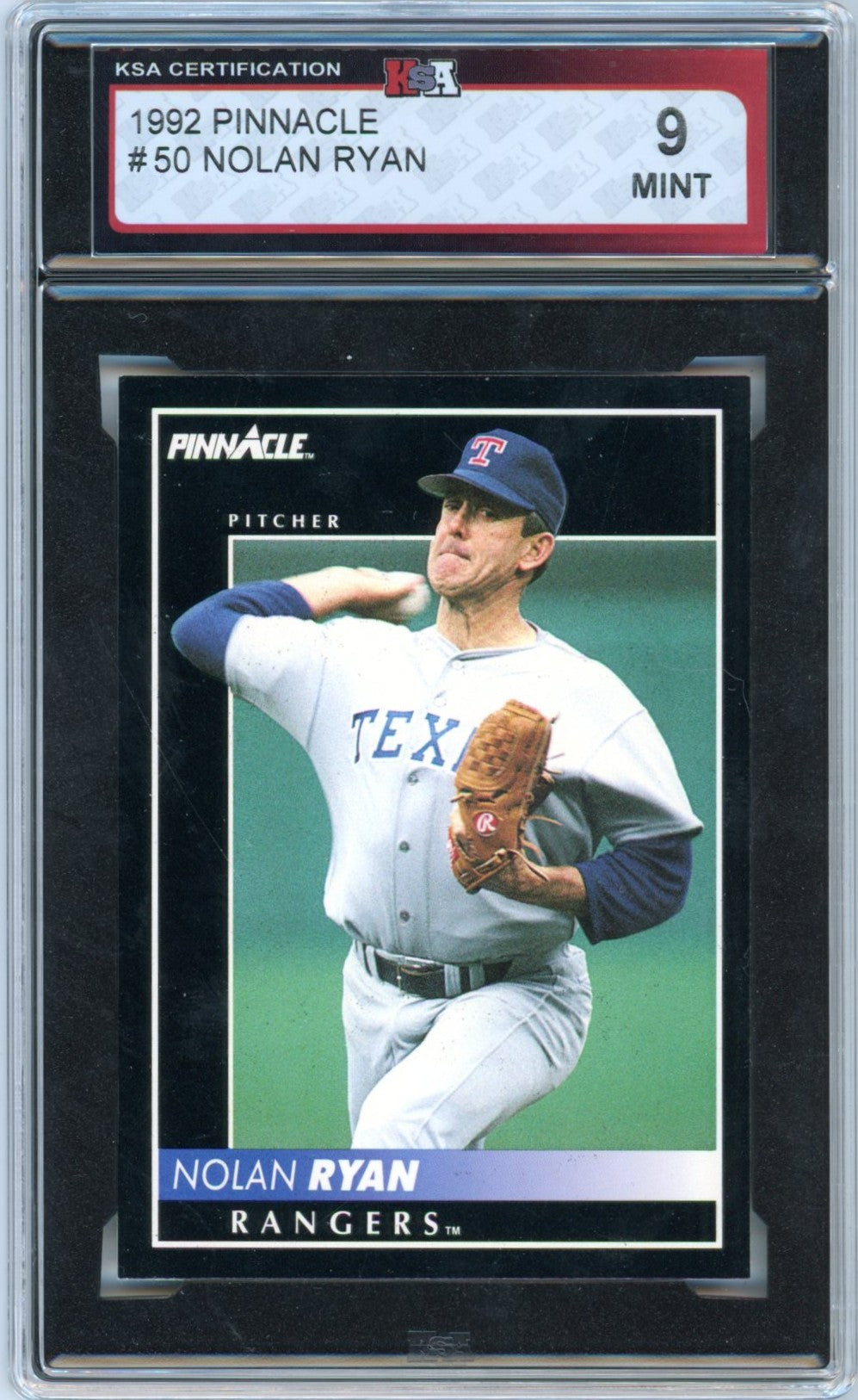 1992 Pinnacle Nolan Ryan #50 Graded Baseball Card KSA 9