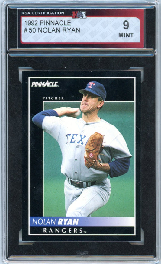 1992 Pinnacle Nolan Ryan #50 Graded Baseball Card KSA 9