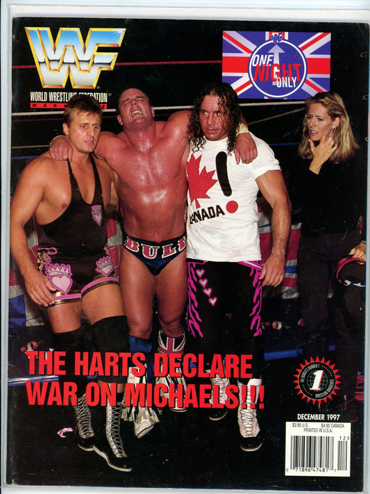 WWF Magazine Vintage Wrestling Magazine (December, 1997) Hart Foundation vs. Shawn Michaels