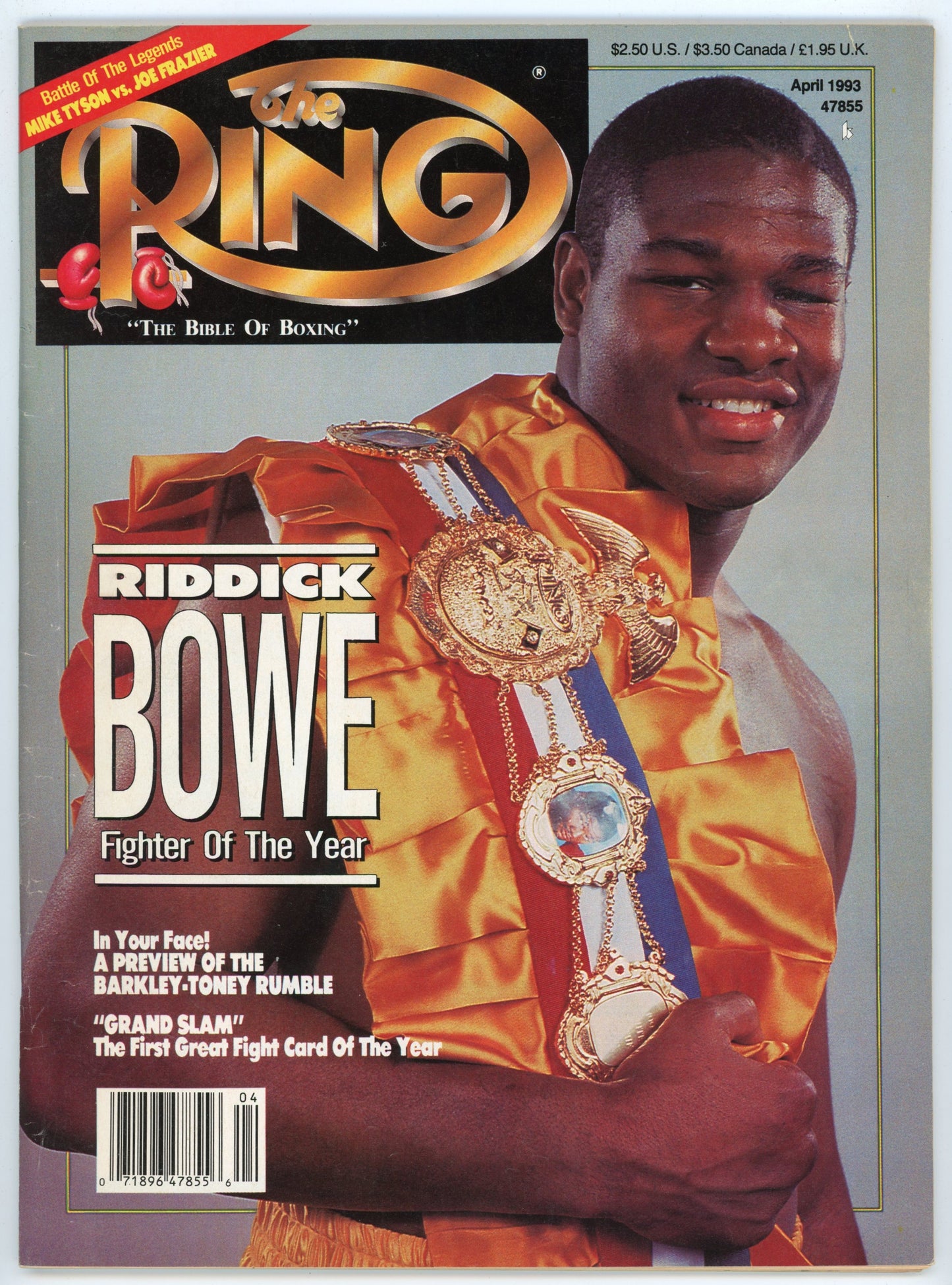 The Ring Vintage Boxing Magazine (April 1993) Riddick Bowe Fighter of the Year