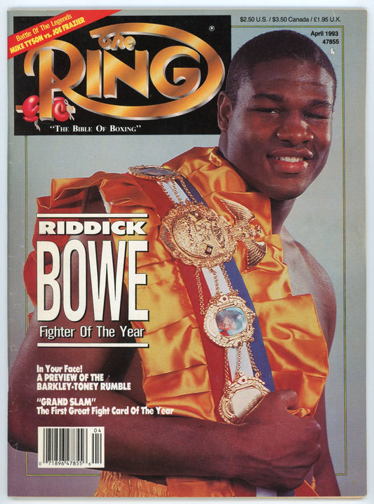 The Ring Vintage Boxing Magazine (April 1993) Riddick Bowe Fighter of the Year