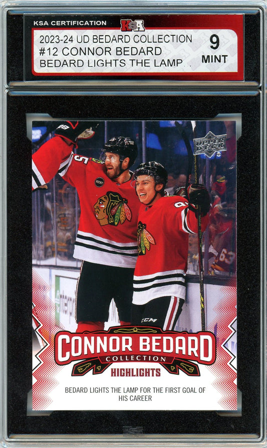 2023/24 Upper Deck Bedard Collection Bedard Lights Graded Card #12 KSA 9
