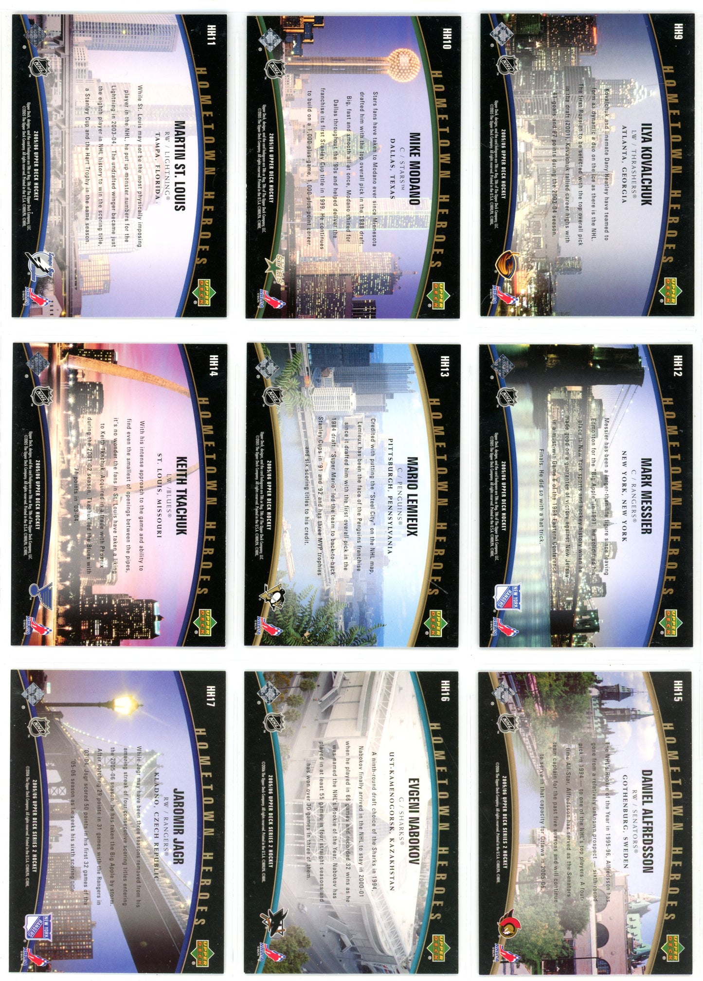 2005/06 Upper Deck Series One & Two Master Set (601 Cards) All Young Guns & Inserts Crosby, Ovechkin PSA 9