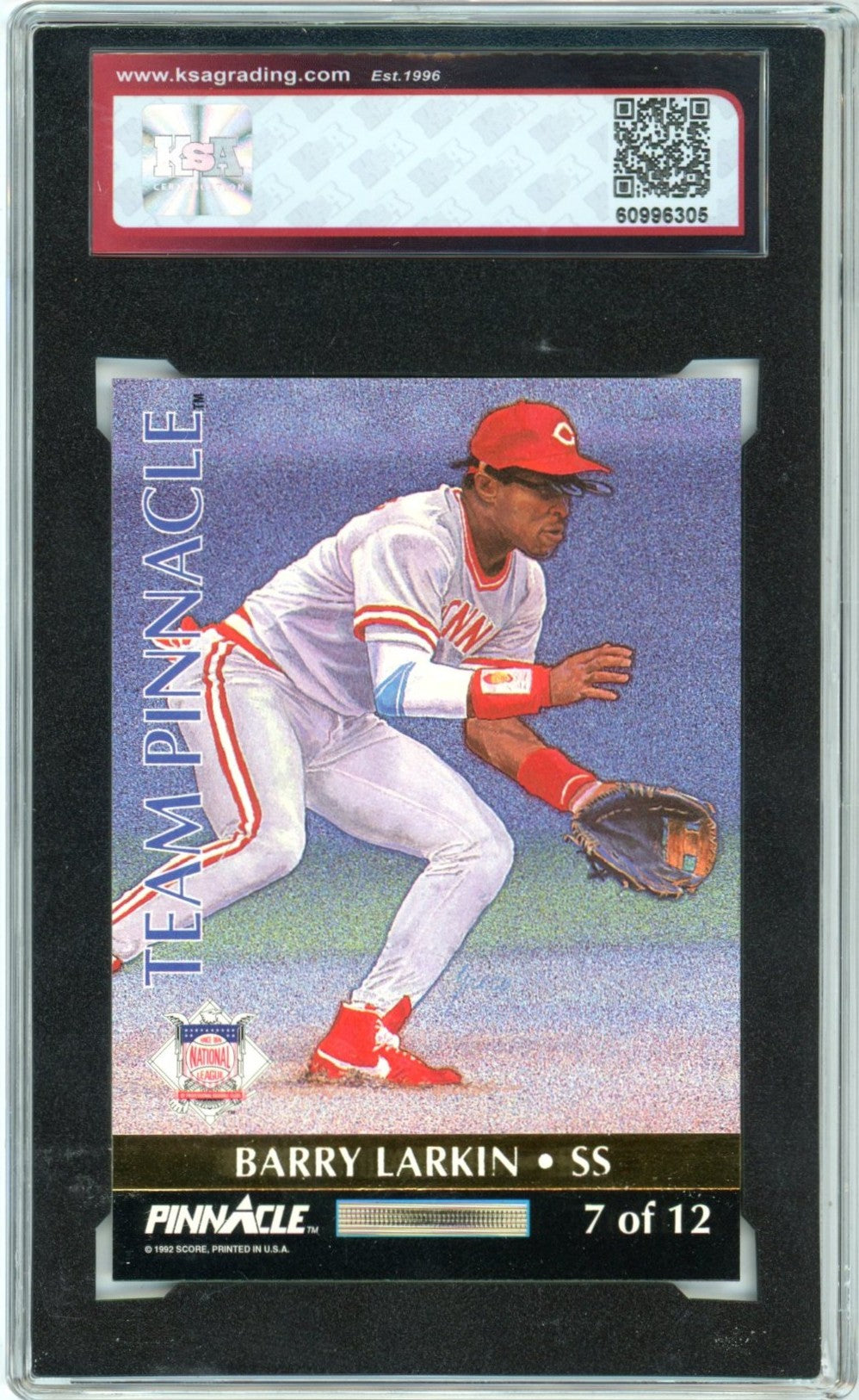 1992 Pinnacle Cal Ripken Jr. / Barry Larkin #7 Team Pinnacle Graded Baseball Card KSA 9