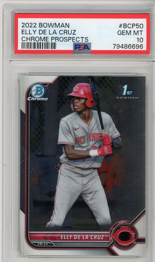 2022 Bowman Elly De La Cruz Chrome Prospects Graded Baseball Card PSA 10