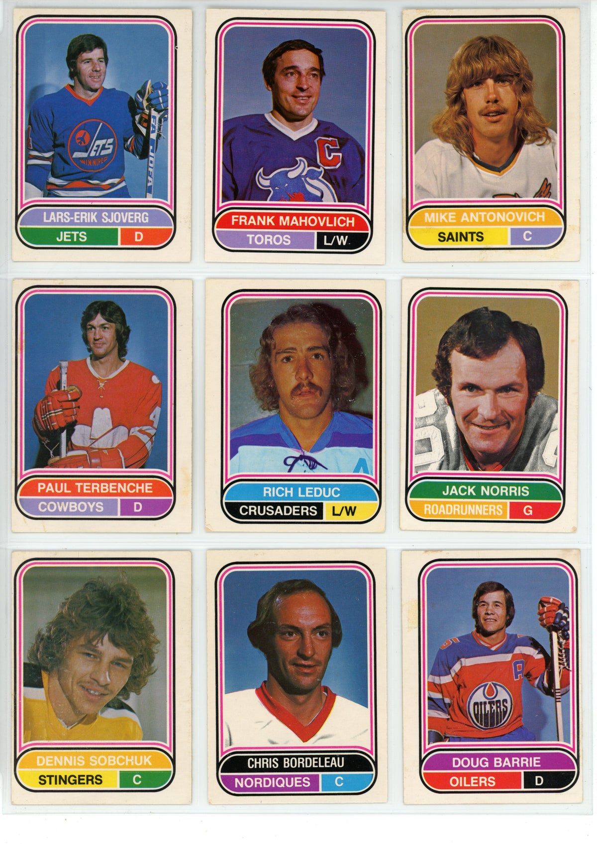 1975/76 O-Pee-Chee WHA Hockey Trading Card Complete Set (132 Cards) - EX/EX+