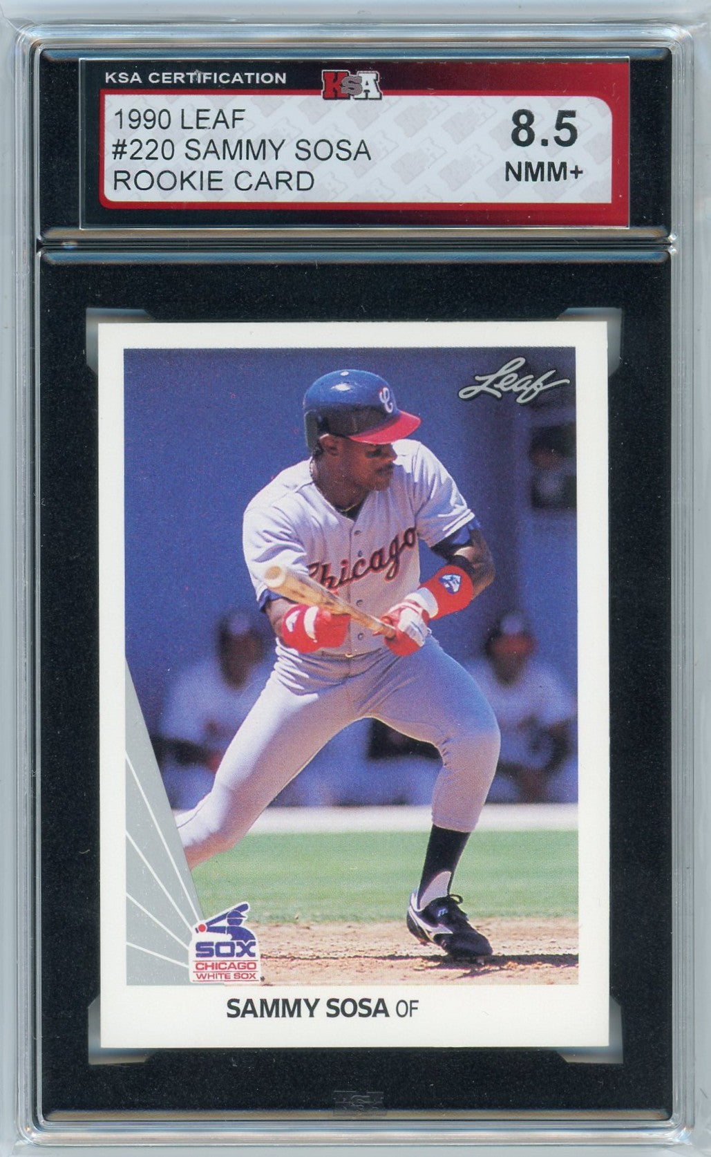 1990 Leaf Sammy Sosa Graded Rookie Card #220 KSA 8.5