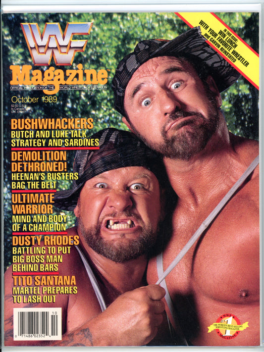 WWF Magazine Vintage Wrestling Magazine (October, 1989) Bushwhackers