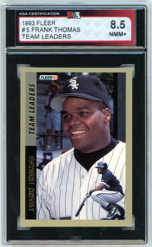 1993 Fleer Frank Thomas #5 Team Leaders Graded Baseball Card KSA 8.5