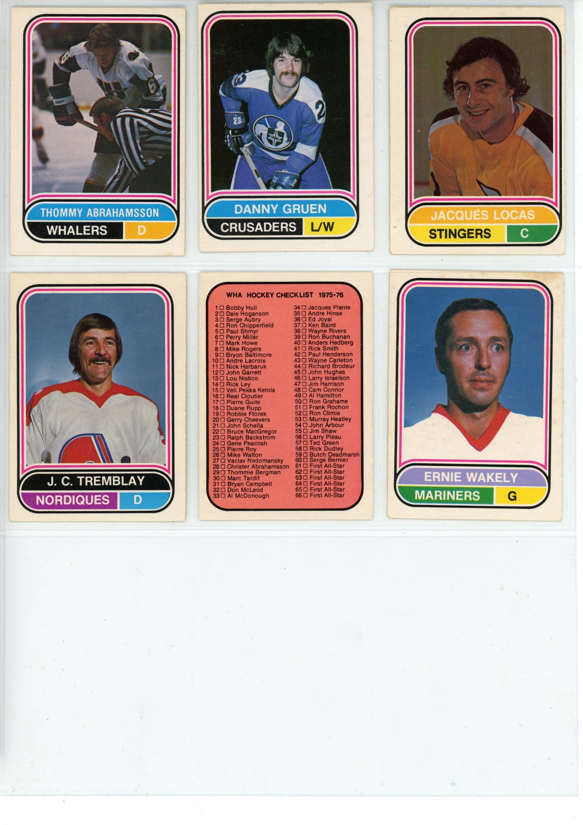 1975/76 O-Pee-Chee WHA Hockey Trading Card Complete Set (132 Cards) - EX/EX+