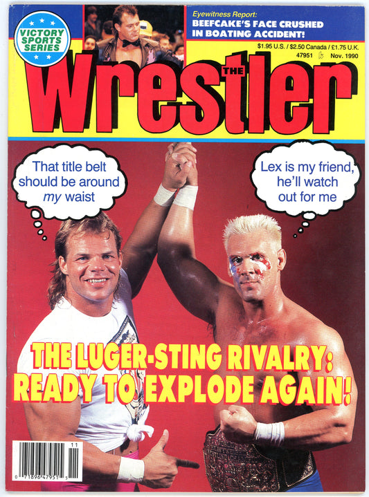 The Wrestler Vintage Wrestling Magazine (November, 1990) Lex Luger, Sting