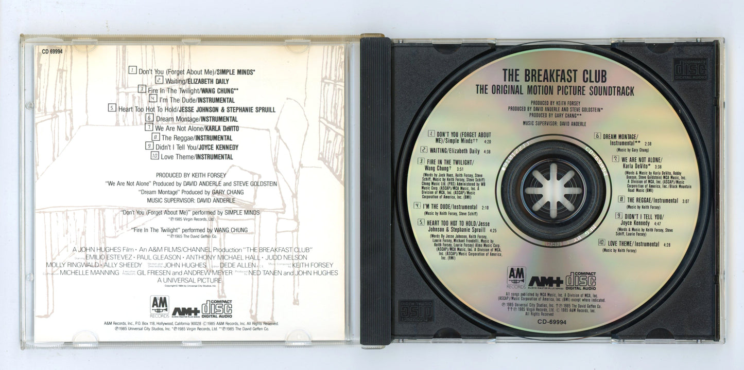 The Breakfast Club (1985) Motion Picture Soundtrack Vintage CD