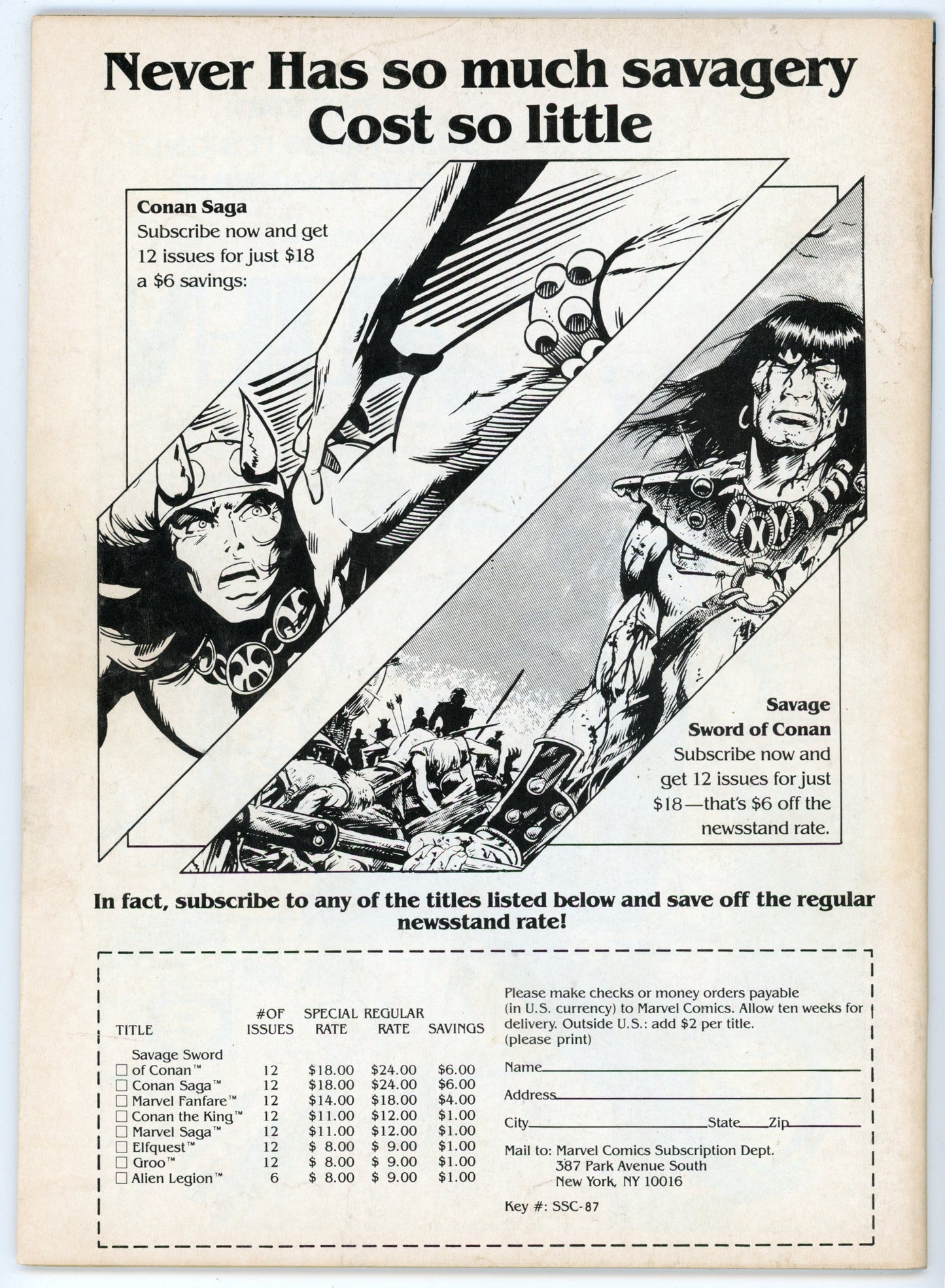 Marvel Magazine The Savage Sword of Conan the Barbarian Volume 1 No. 140 (September 1987)