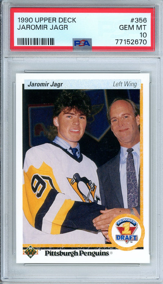 1990 Upper Deck Jaromir Jagr #356 Graded Rookie Card PSA 10