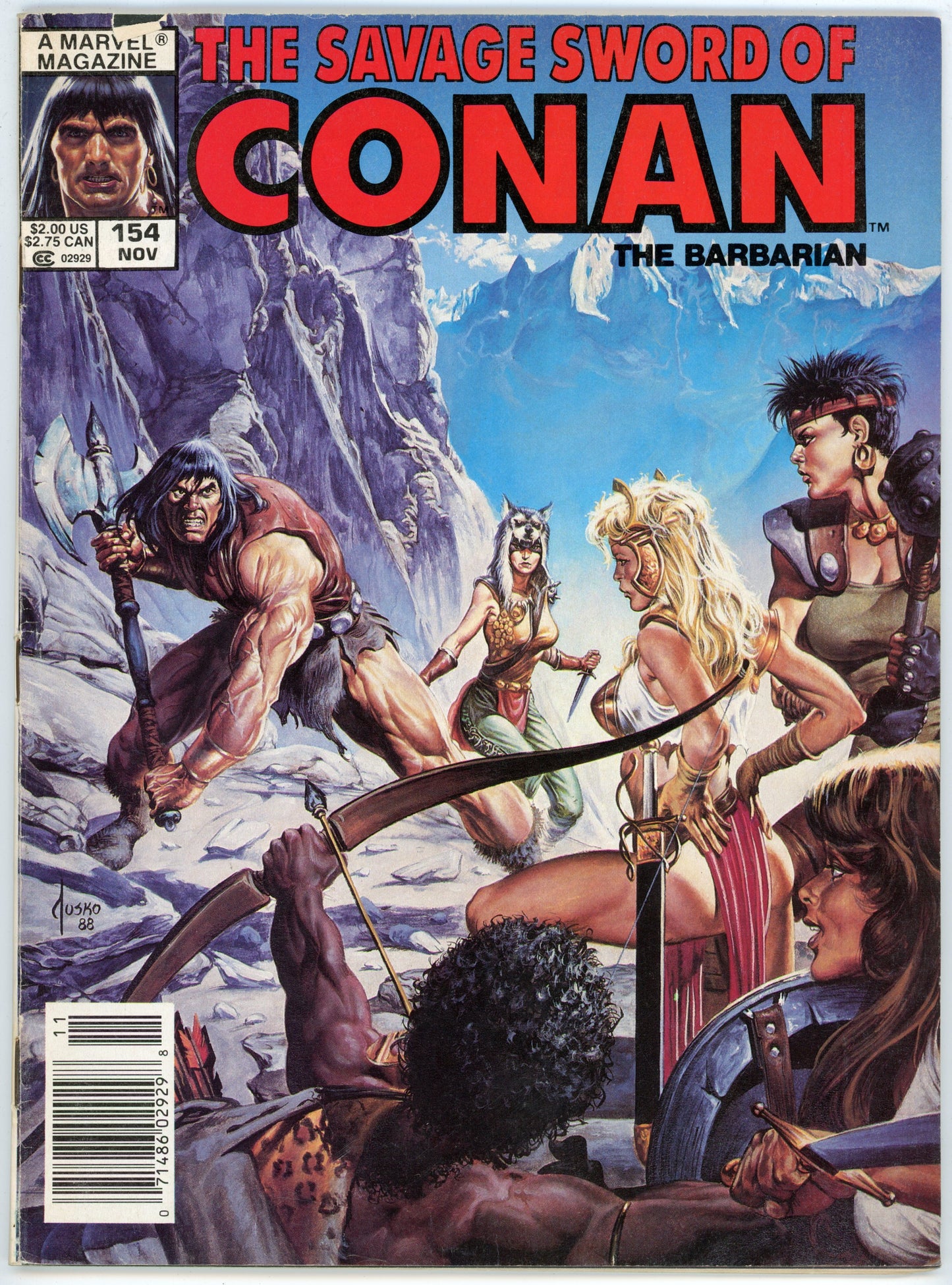 Marvel Magazine The Savage Sword of Conan the Barbarian Volume 1 No. 154 (November 1988)
