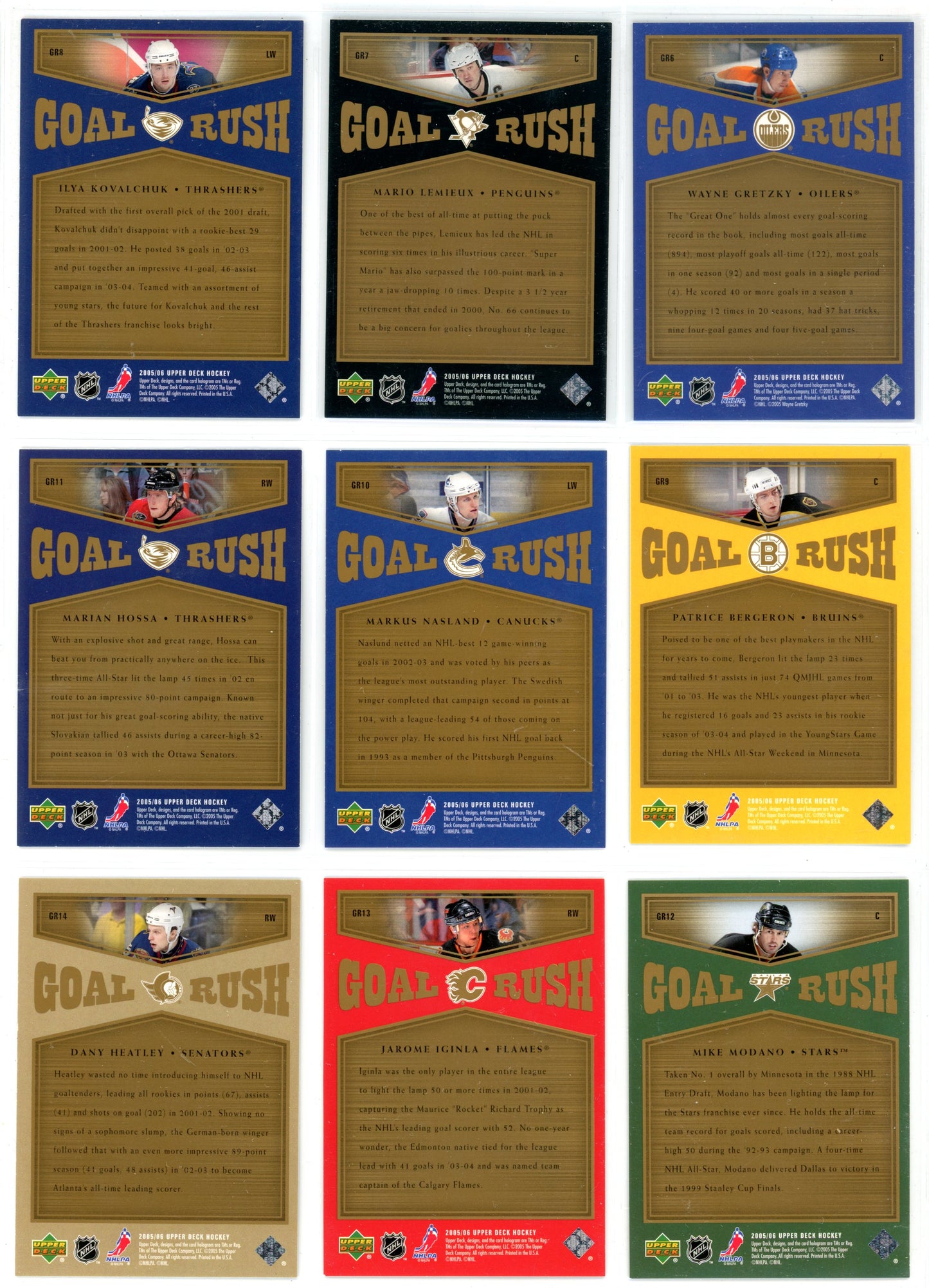 2005/06 Upper Deck Series One & Two Master Set (601 Cards) All Young Guns & Inserts Crosby, Ovechkin PSA 9