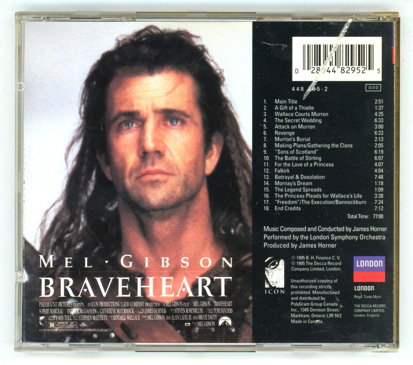Braveheart (1995) Motion Picture Soundtrack Vintage CD