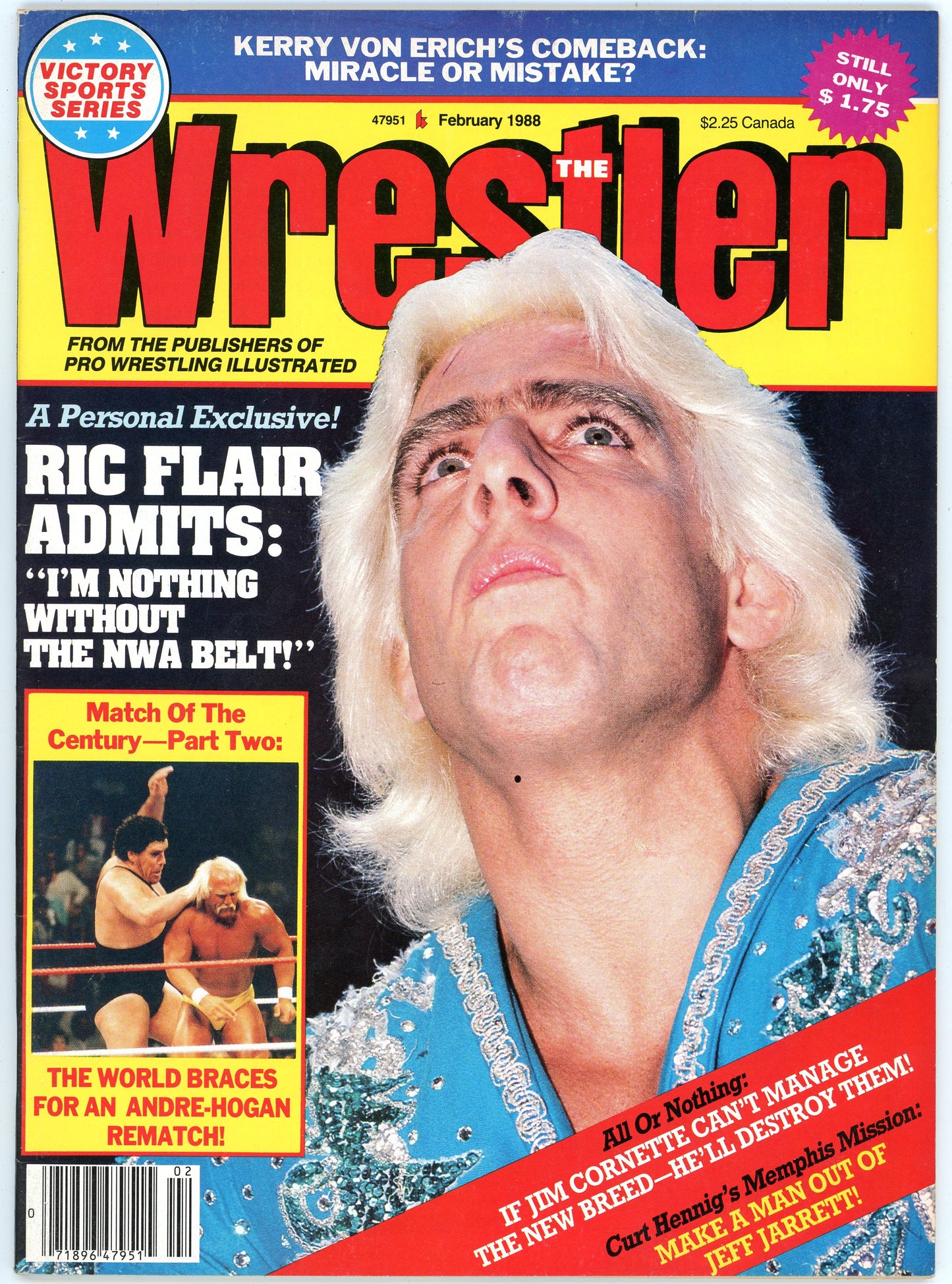 The Wrestler Vintage Wrestling Magazine (February, 1988) Ric Flair