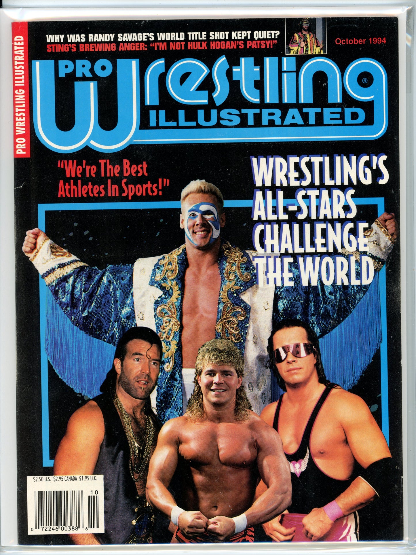 Pro Wrestling Illustrated Vintage Magazine (October, 1994) Sting, Bret Hart