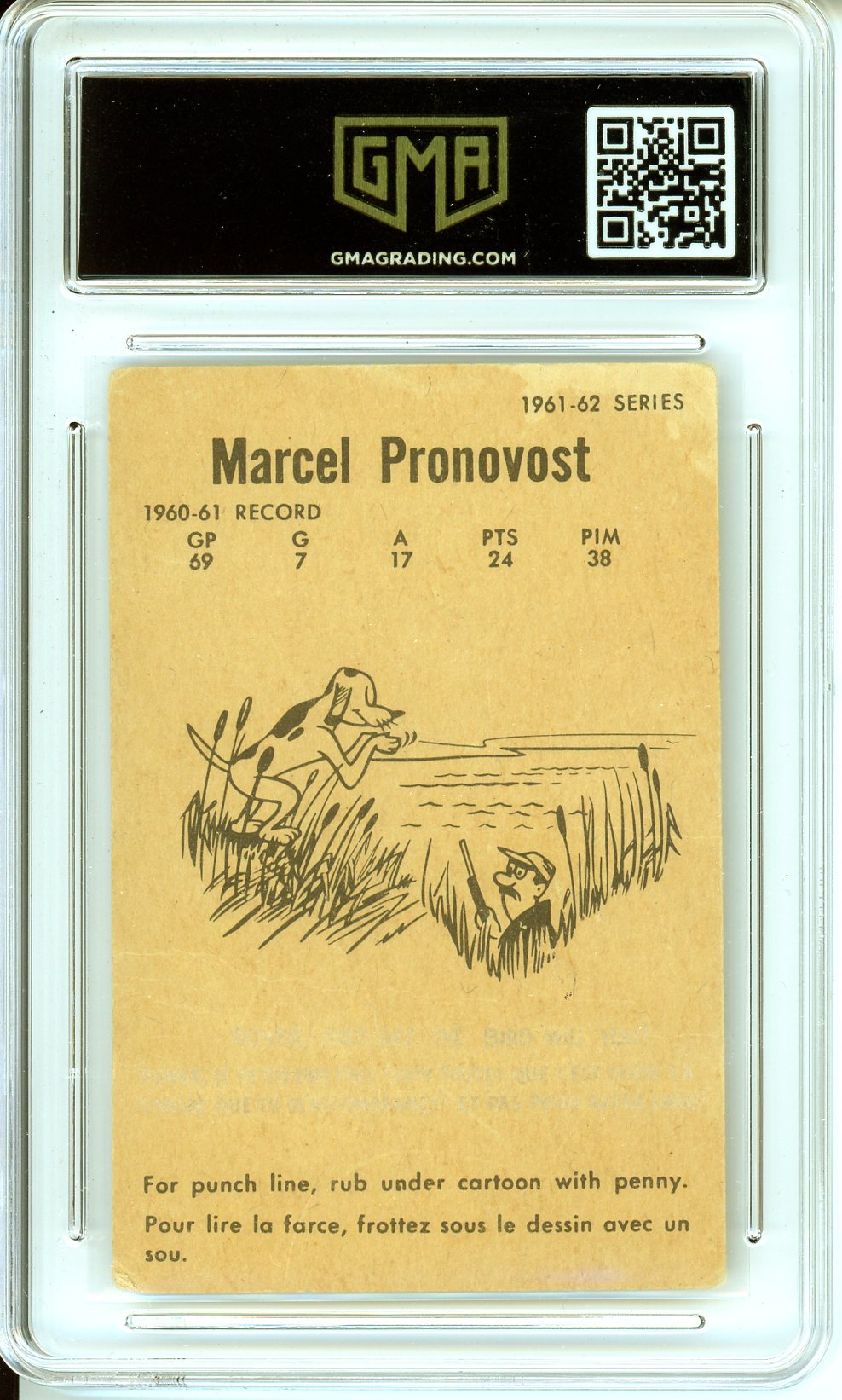 1961 Parkhurst Marcel Pronovost #29 Graded Card GMA 3.5