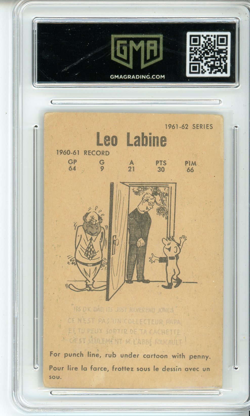 1961 Parkhurst Leo Labine #33 Graded Card GMA 4