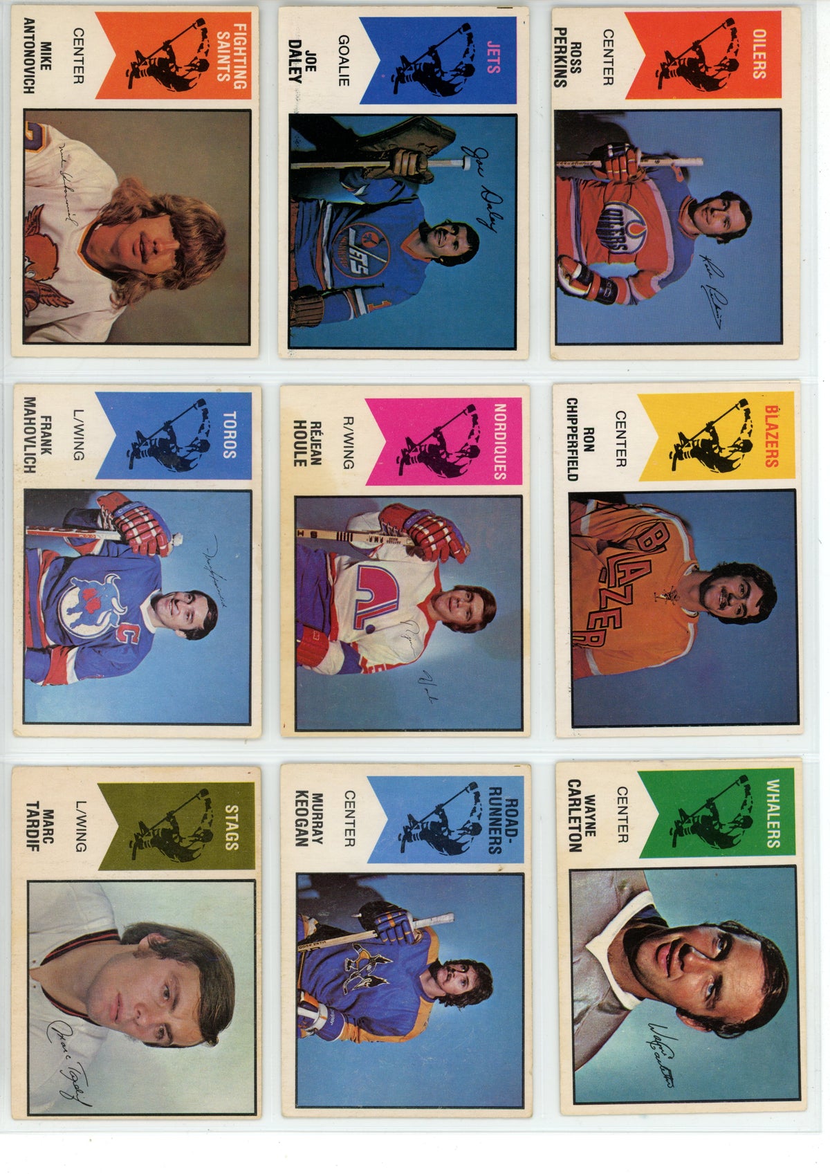 1974/75 O-Pee-Chee WHA Hockey Trading Card Complete Set (66 Cards) - EX/EX+
