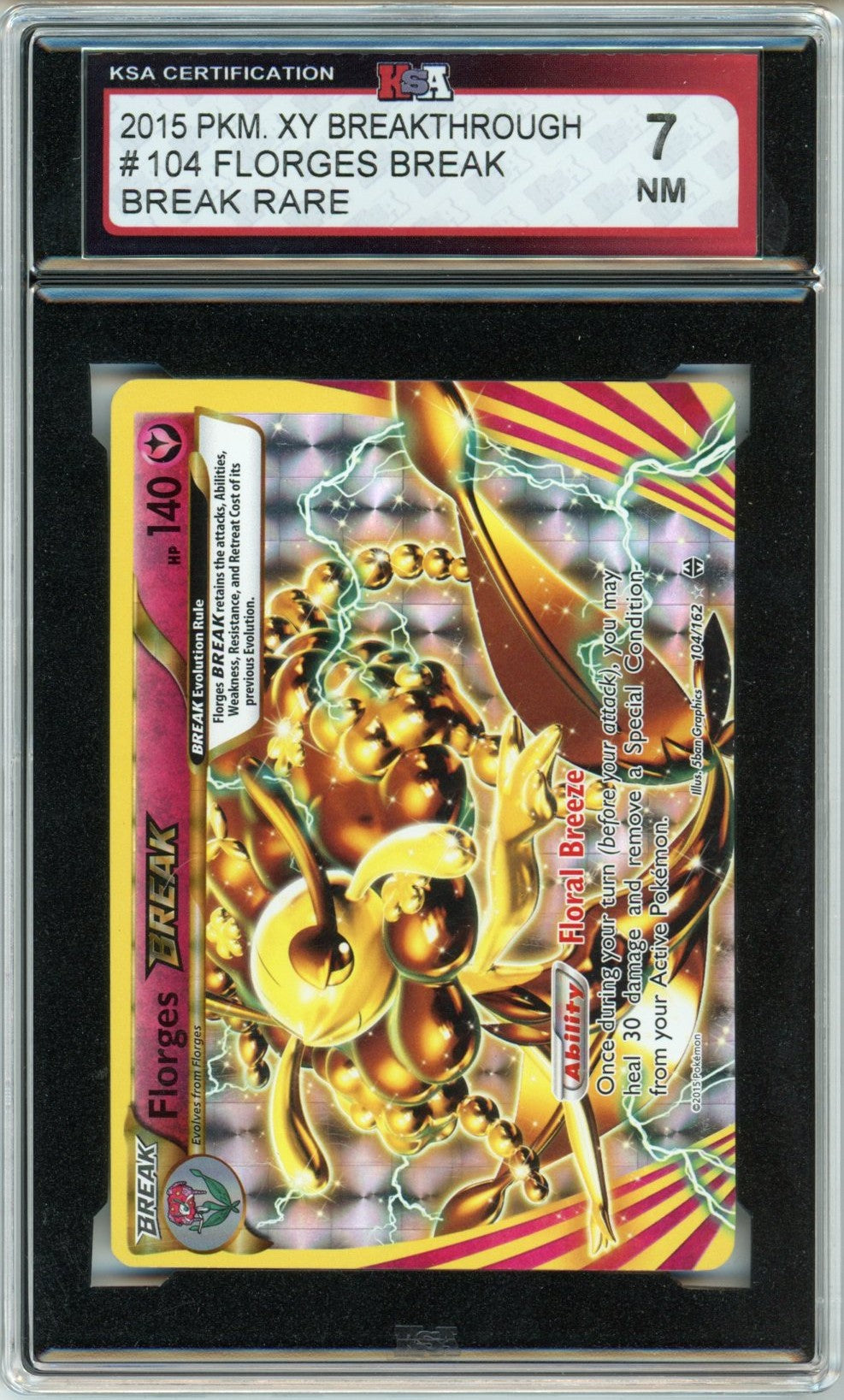2015 Pokemon X & Y Breakthrough Florges Graded Card KSA 7 Break Rare