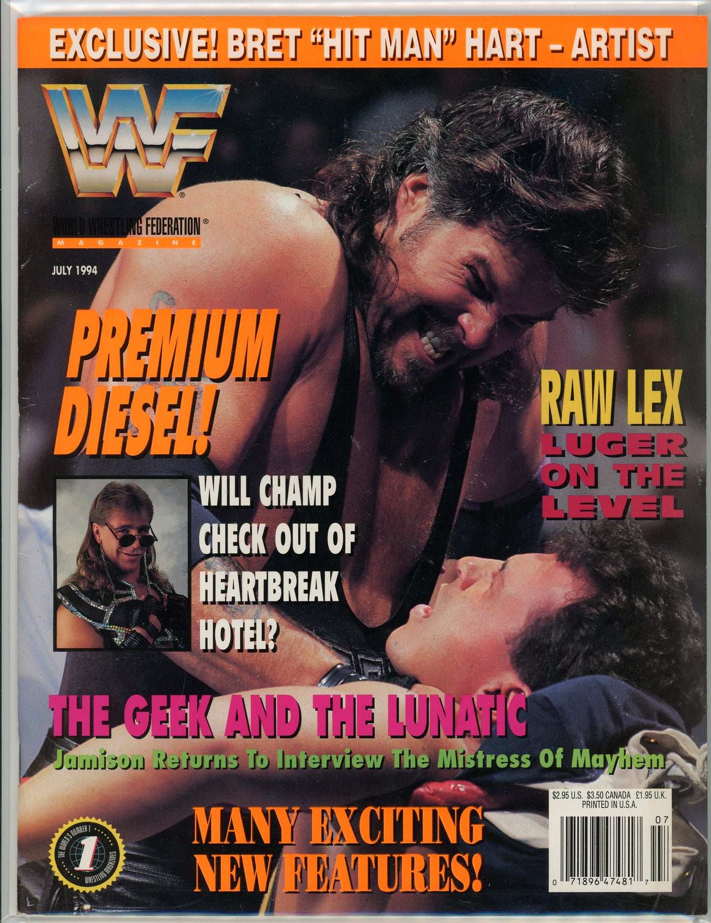 WWF Magazine Vintage Wrestling Magazine (July, 1994) Diesel, Lex Luger