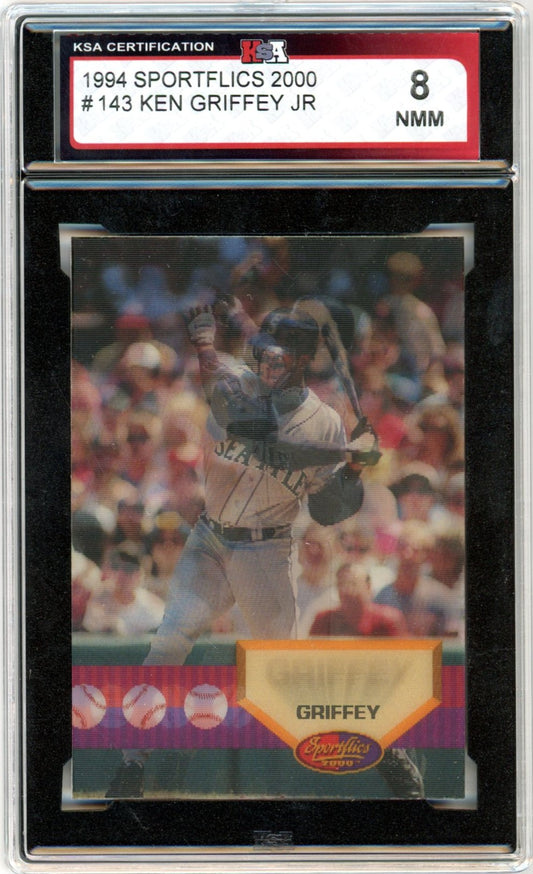 1994 Sportflics 2000 Ken Griffey Jr. #143 Lenticular Effect Graded Baseball Card KSA 8