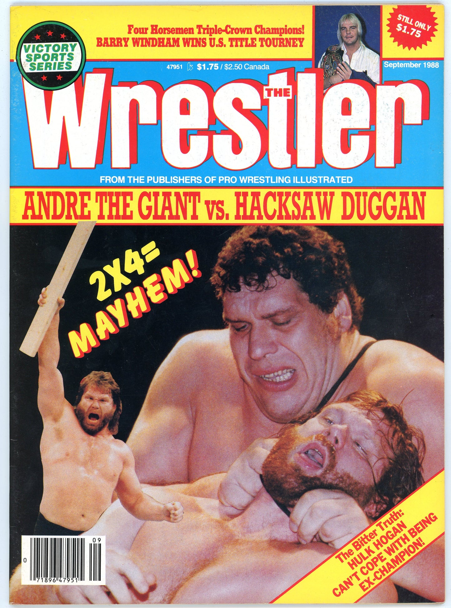 The Wrestler Vintage Wrestling Magazine (September, 1988) Andre the Giant, Hacksaw Duggan