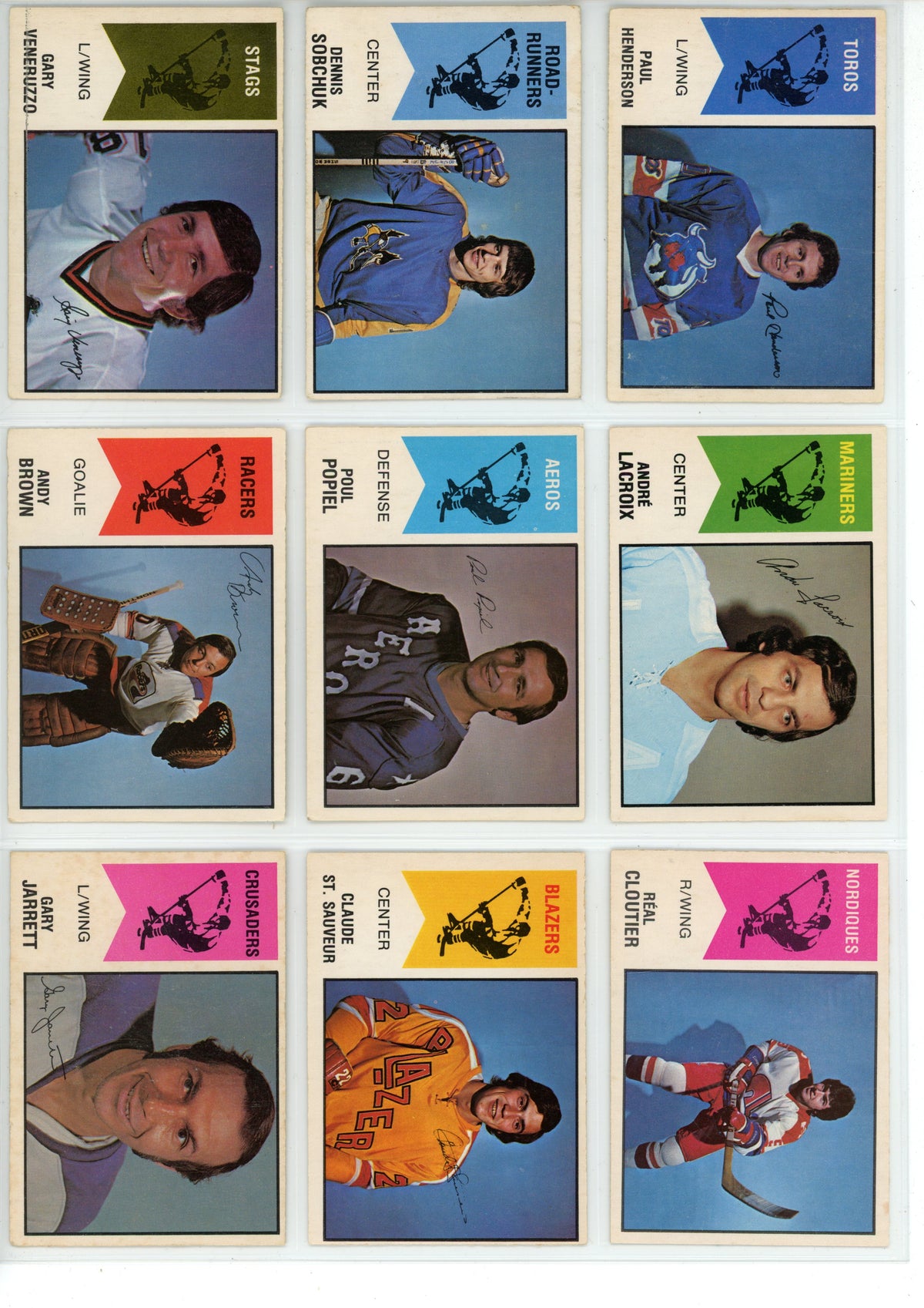 1974/75 O-Pee-Chee WHA Hockey Trading Card Complete Set (66 Cards) - EX/EX+