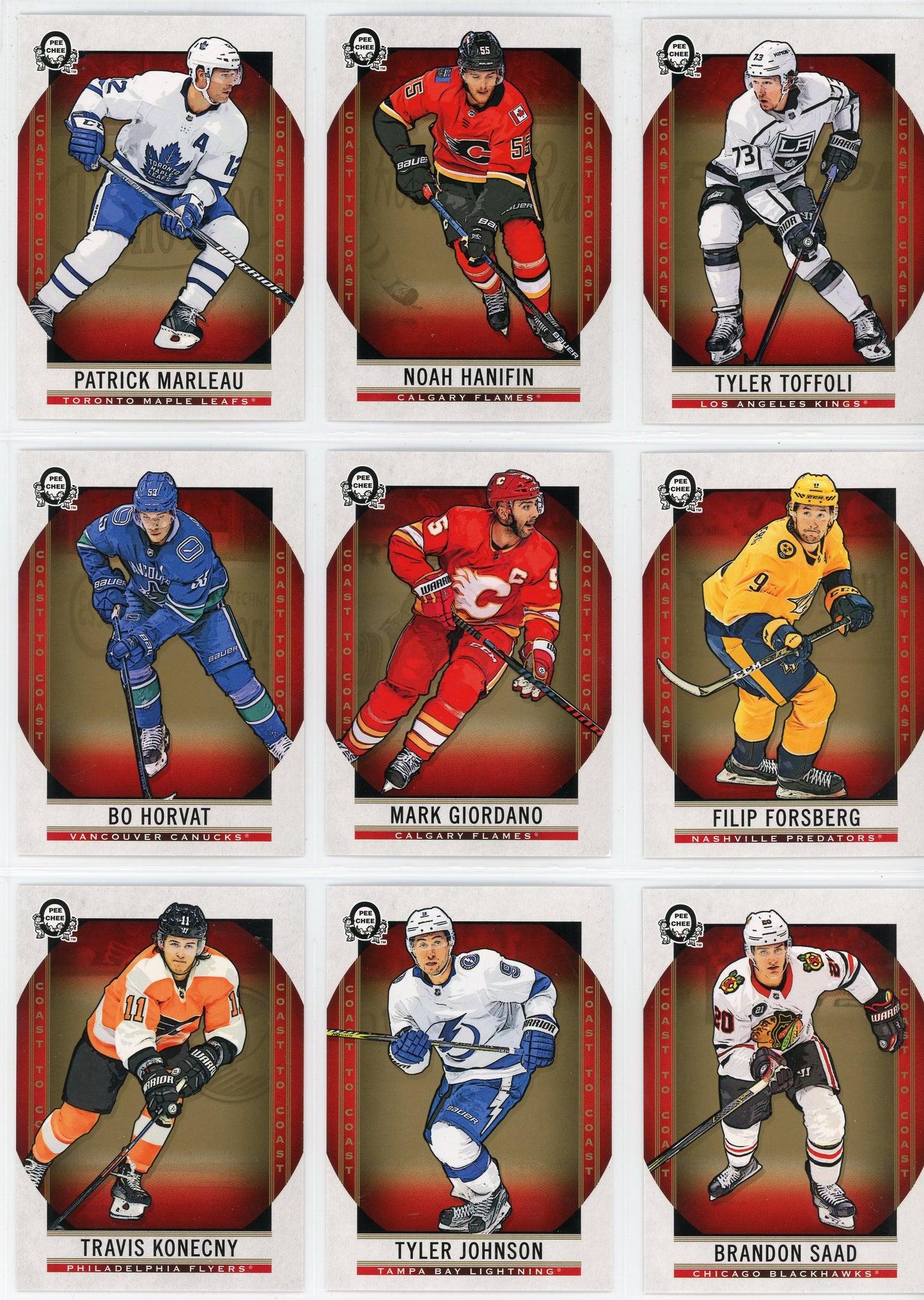 2018/19 OPC O-Pee-Chee Coast to Coast Hockey Complete Set (210 Cards)