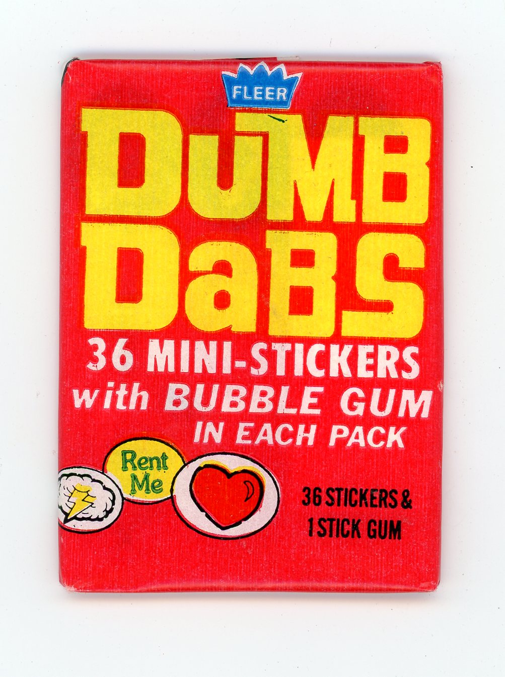 1977 Fleer Dumb Dabs Mini-Stickers Wax Pack