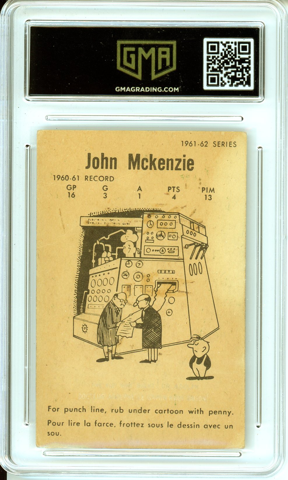 1961 Parkhurst John McKenzie #34 Graded Card GMA 3.5