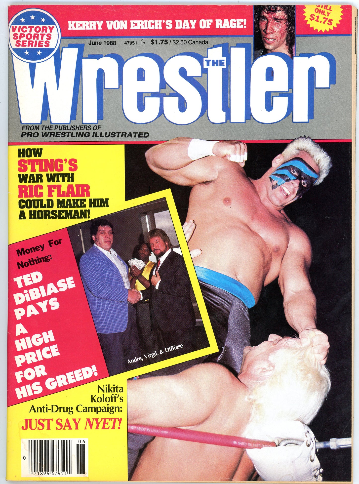 The Wrestler Vintage Wrestling Magazine (June, 1988) Sting, Ric Flair