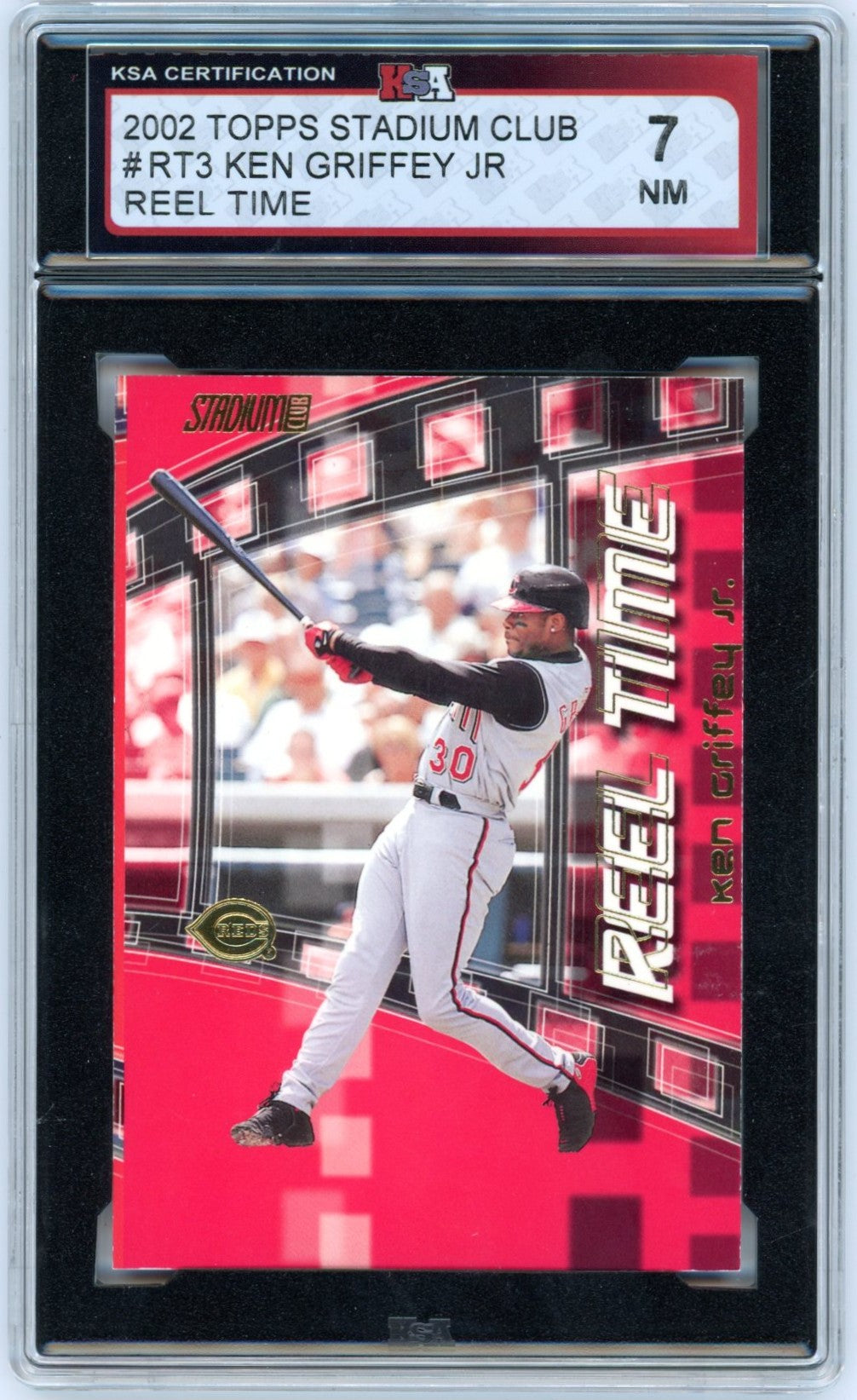 2002 Topps Stadium Club Ken Griffey Jr. #RT3 Graded Baseball Card KSA 7
